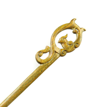 CrystalMood Handmade Carved Wood Hair Stick Bird 7" Lignum-vitae